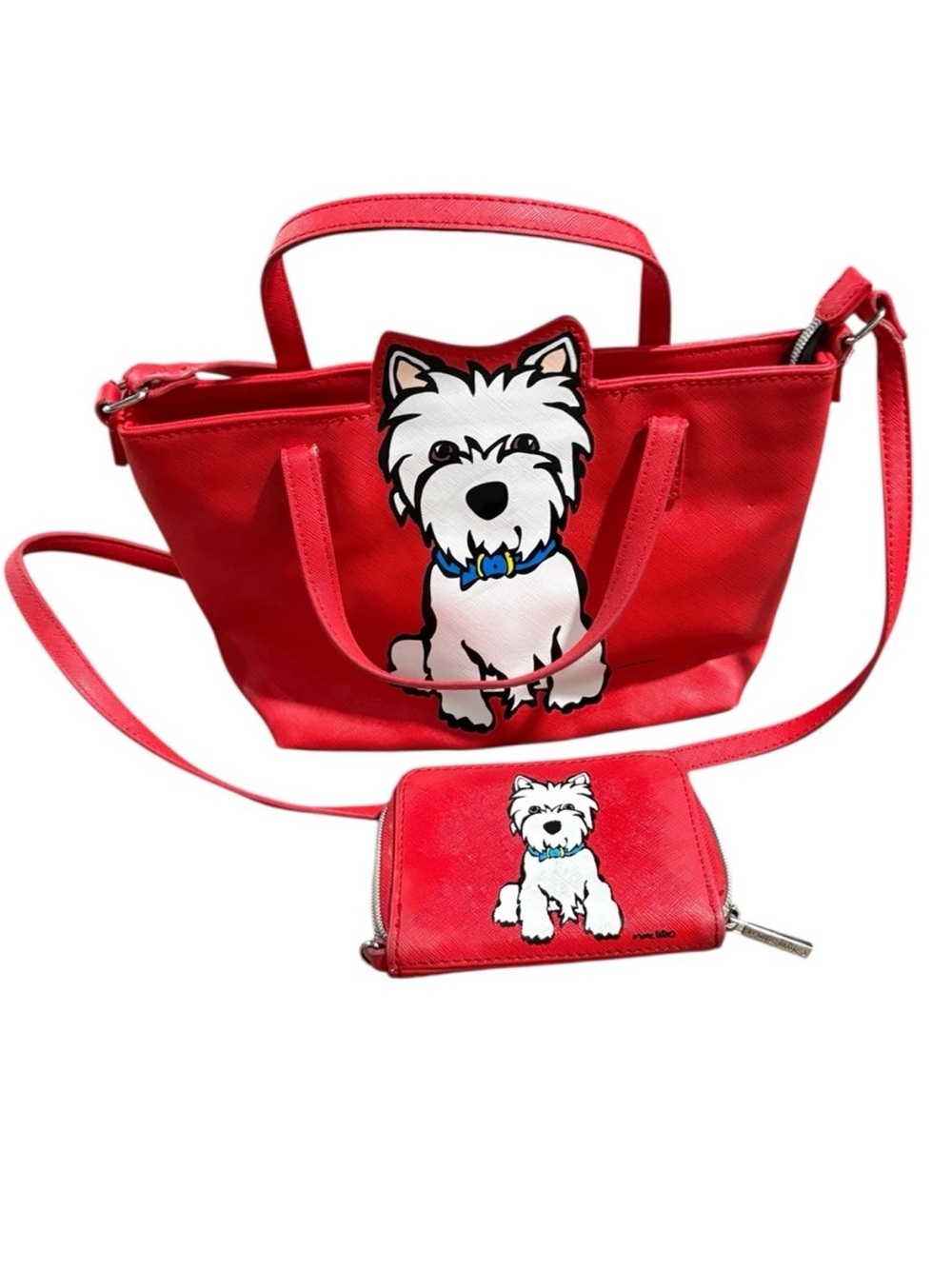 Marc Tetro Westie Dog West Highland Terrier Tote Crossbody Bag Purse & Coin
Purs